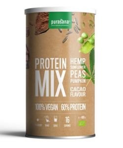 Plant proteins of Pea-Rice-Pumpkin-Sunflower-Chanve - Cocoa Chocolate BIO, 400 g